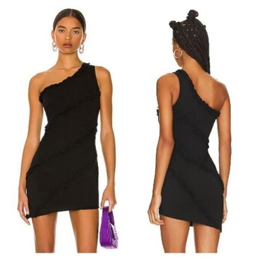 MORE TO COME Camila One Shoulder Dress - Black